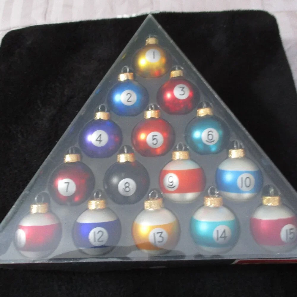 Vintage Billard Pool Ball Glass Christmas Ornaments Set of 15 Target